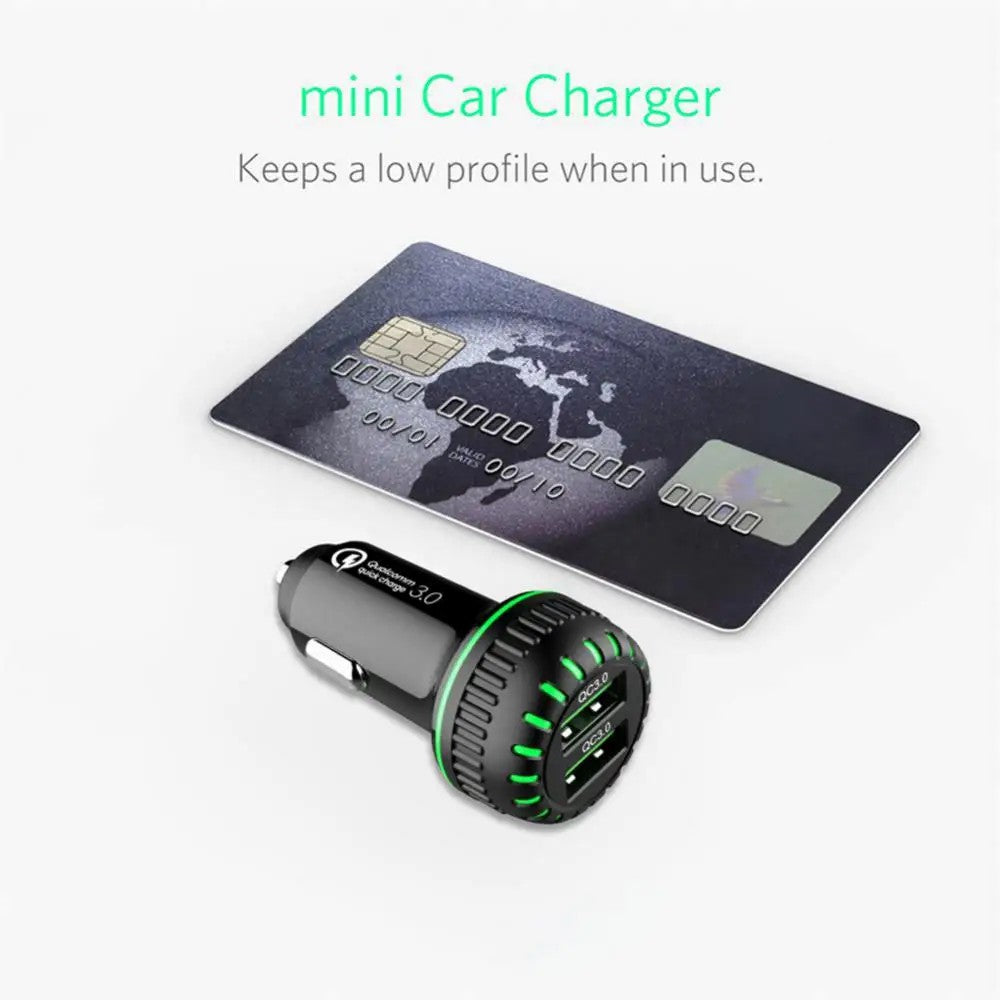 G1S Car Charger 12V-24V Phone Charging Adapter QC 3.0 Dual USB Car Charger G1S Car Charger 12V-24V Phone Charging Adapter QC 3.0 Dual USB Car Charger